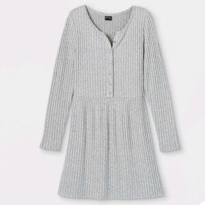 NWT Art Class Girl's Cozy Henley Dress, Color Gray, SIze XXL